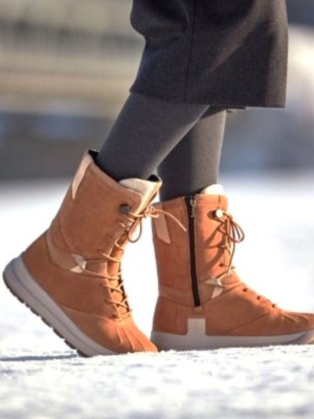 Ecco Solice High Tall Boots Nubuck Leather Cashmere Tan Size 39 US 8 - 8.5 NEW